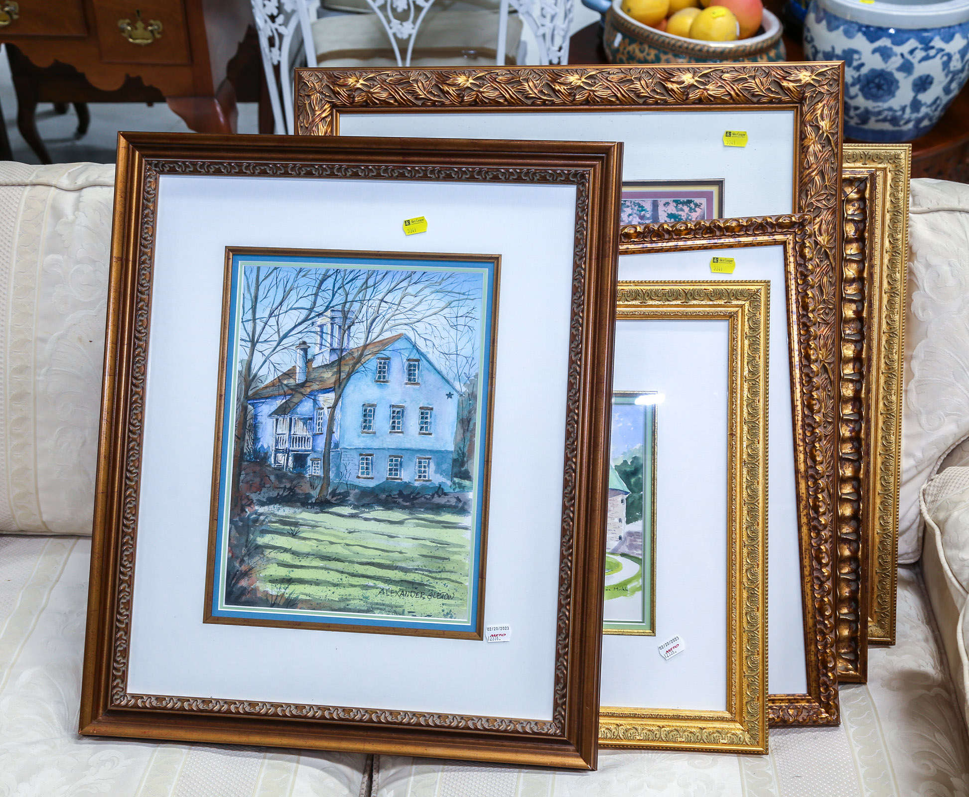 SEVEN FRAMED WATERCOLORS Including 308998