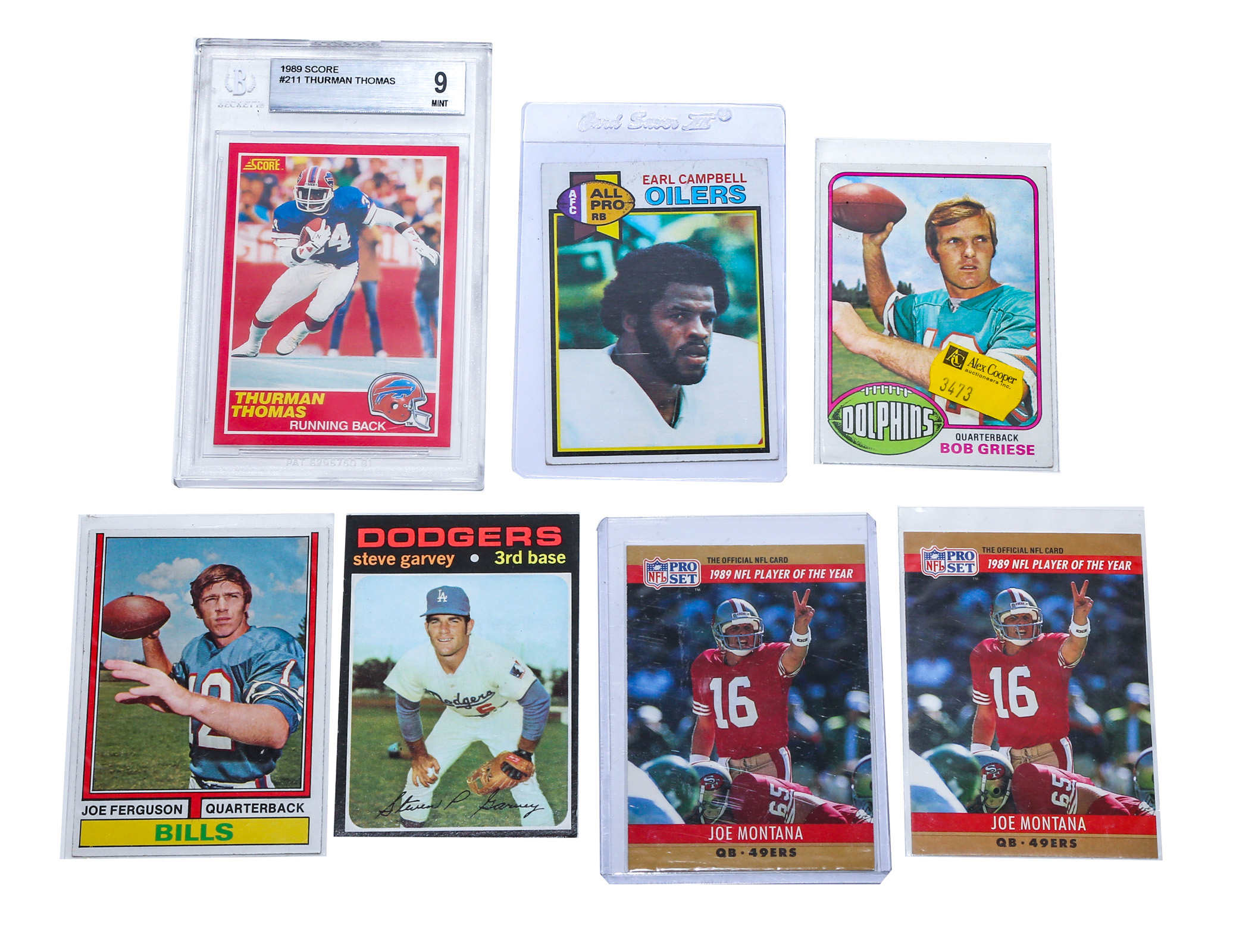 SEVEN ASSORTED SPORTS CARDS Including