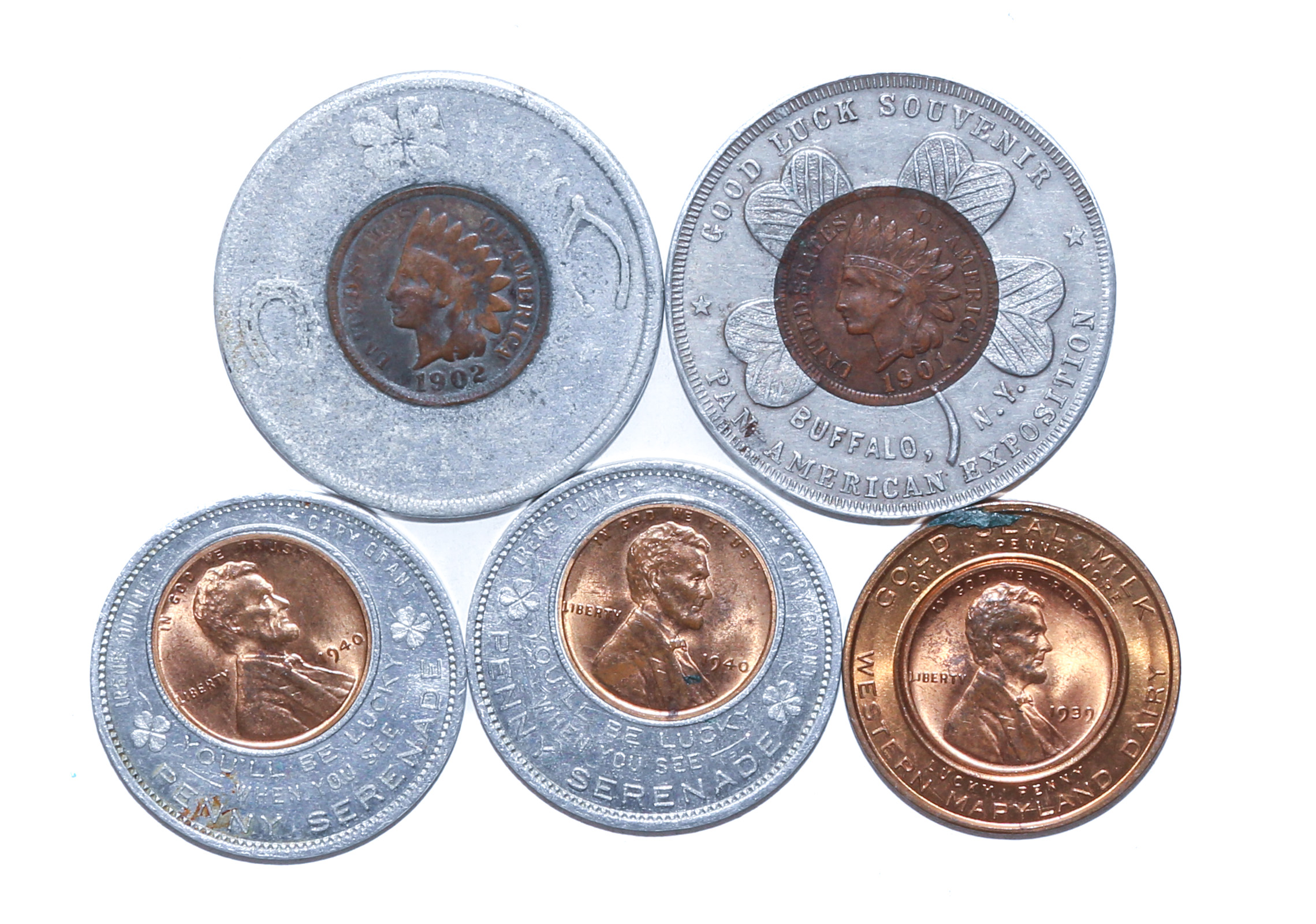 REALLY COOL GROUP OF FIVE ENCASED LINCOLN