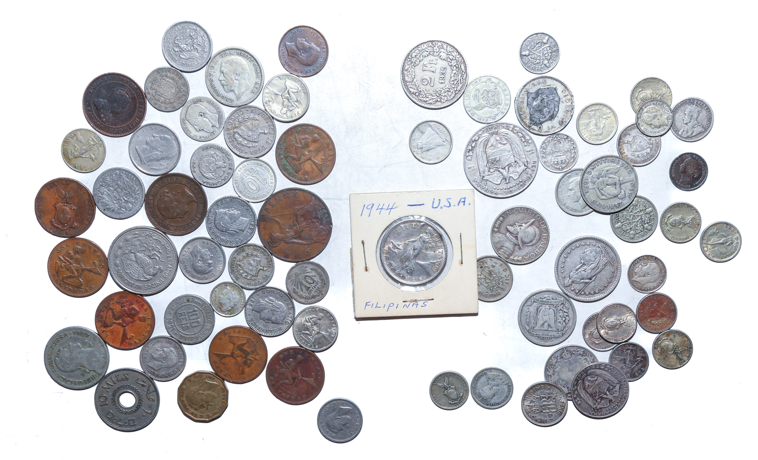 BAG OF 69 WORLD COINS WITH 34 SILVER