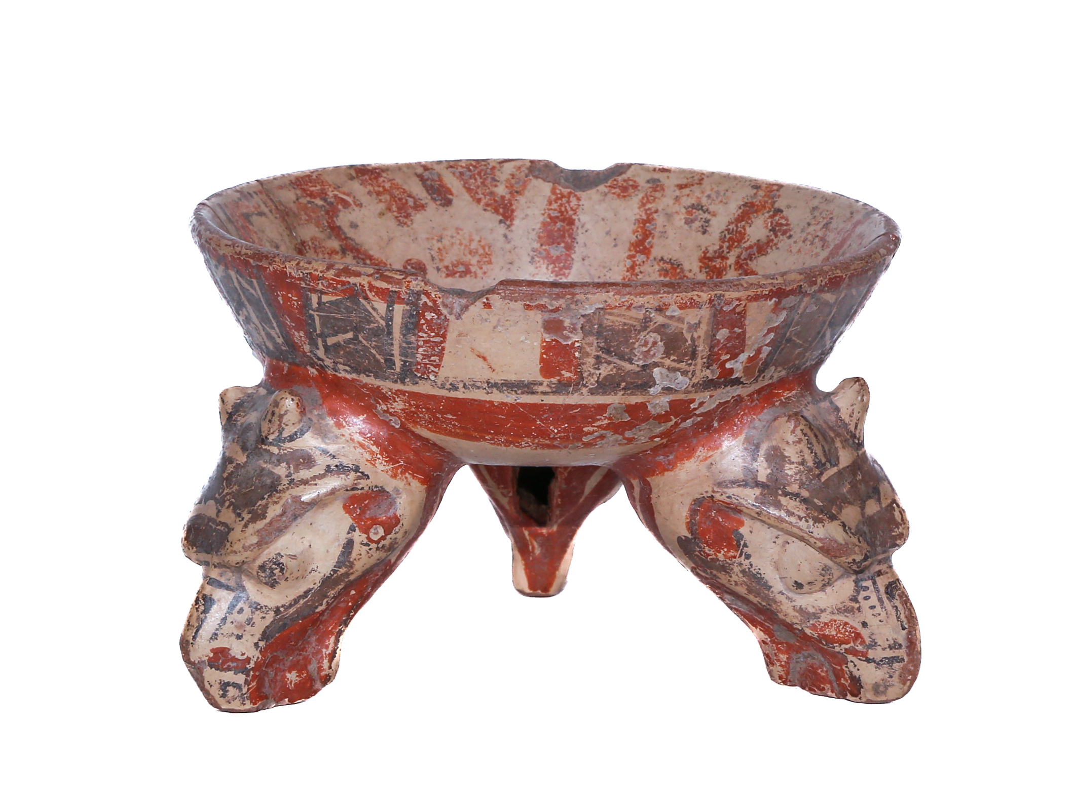 PRE-COLUMBIAN NICOYA TRIPOD RATTLE