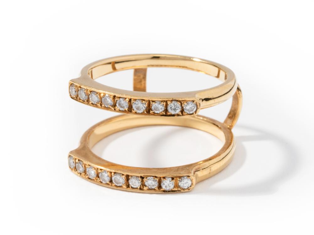 TRIO 18 KARAT YELLOW GOLD AND DIAMOND