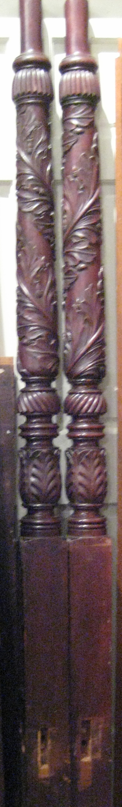 Classical carved mahogany bedstead