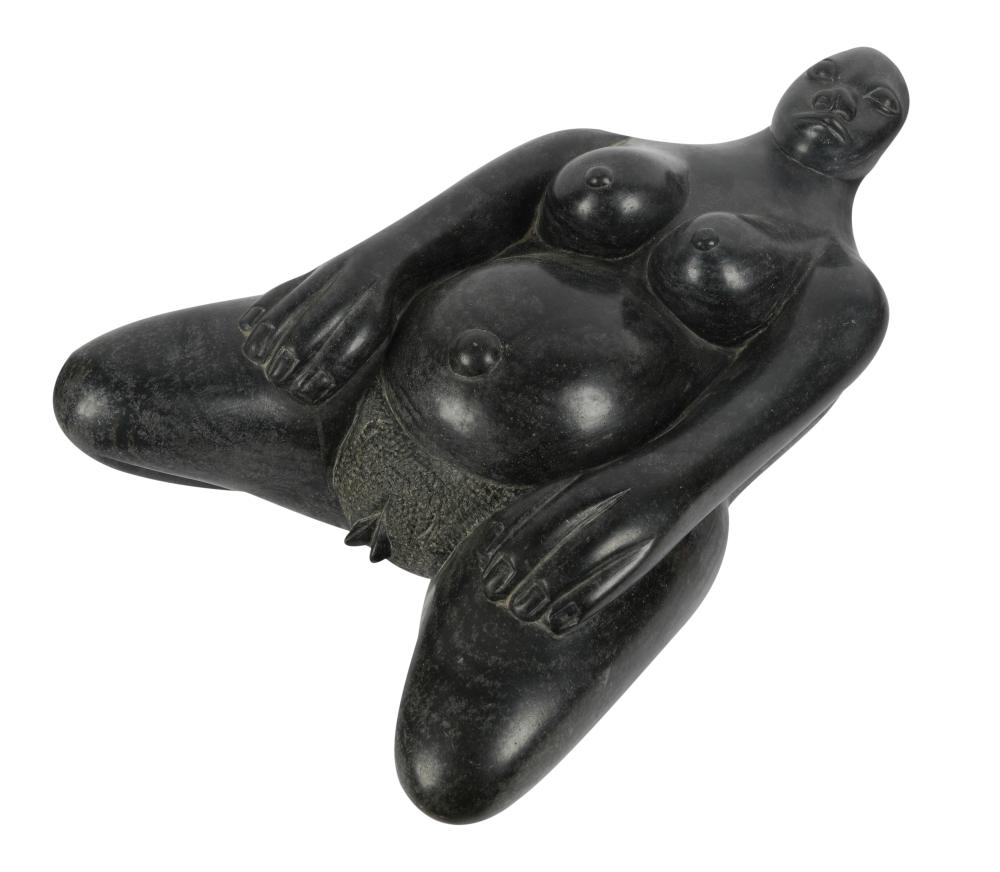 AFRICAN MARBLE CARVING OF RECLINING 308bb1