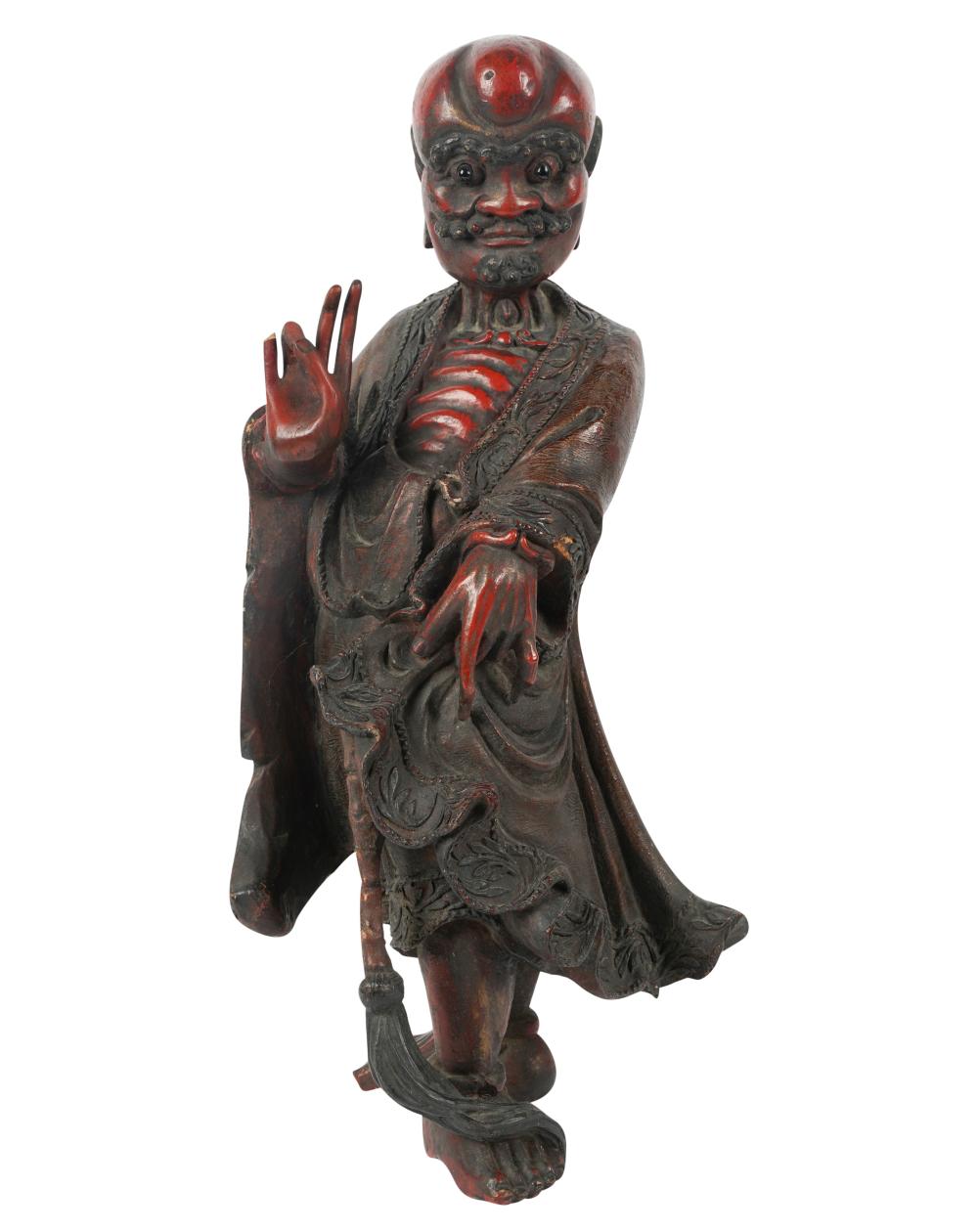 ASIAN RED LACQUERED FIGUREAsian