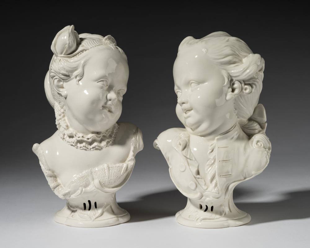 PAIR OF CONTINENTAL PORCELAIN BUSTSunsigned;