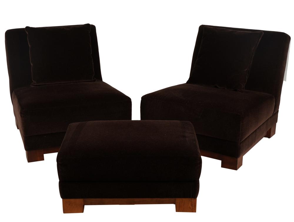 RALPH LAUREN MOHAIR LOW CHAIRS