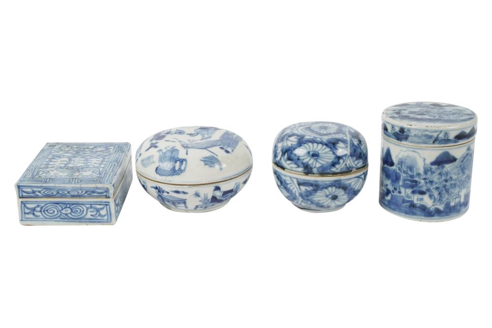 COLLECTION OF FOUR BLUE AND WHITE PORCELAIN