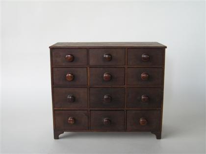 Twelve drawer spice chest    19th