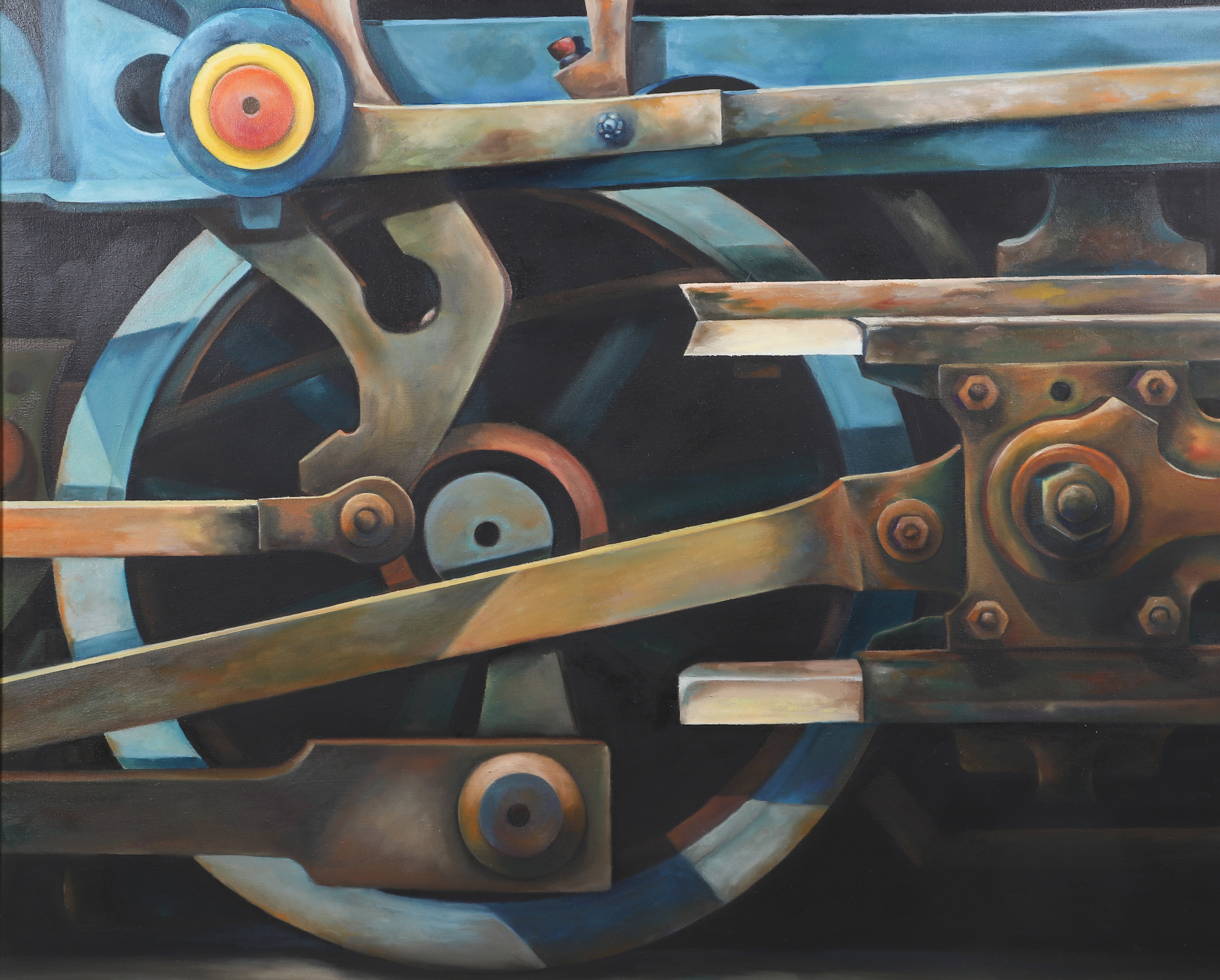 Modernist painting of a locomotive 308c7d