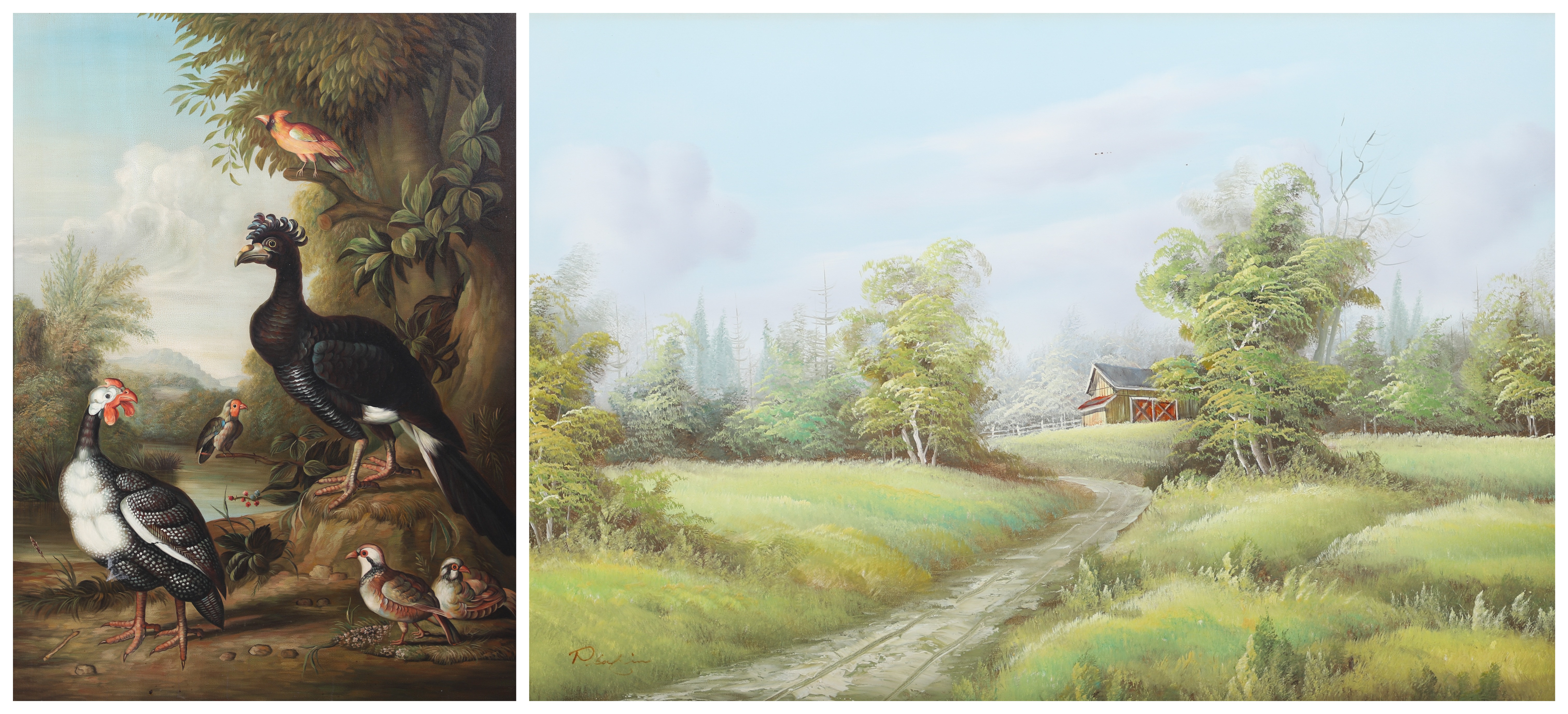 Reproduction game bird painting & landscape,