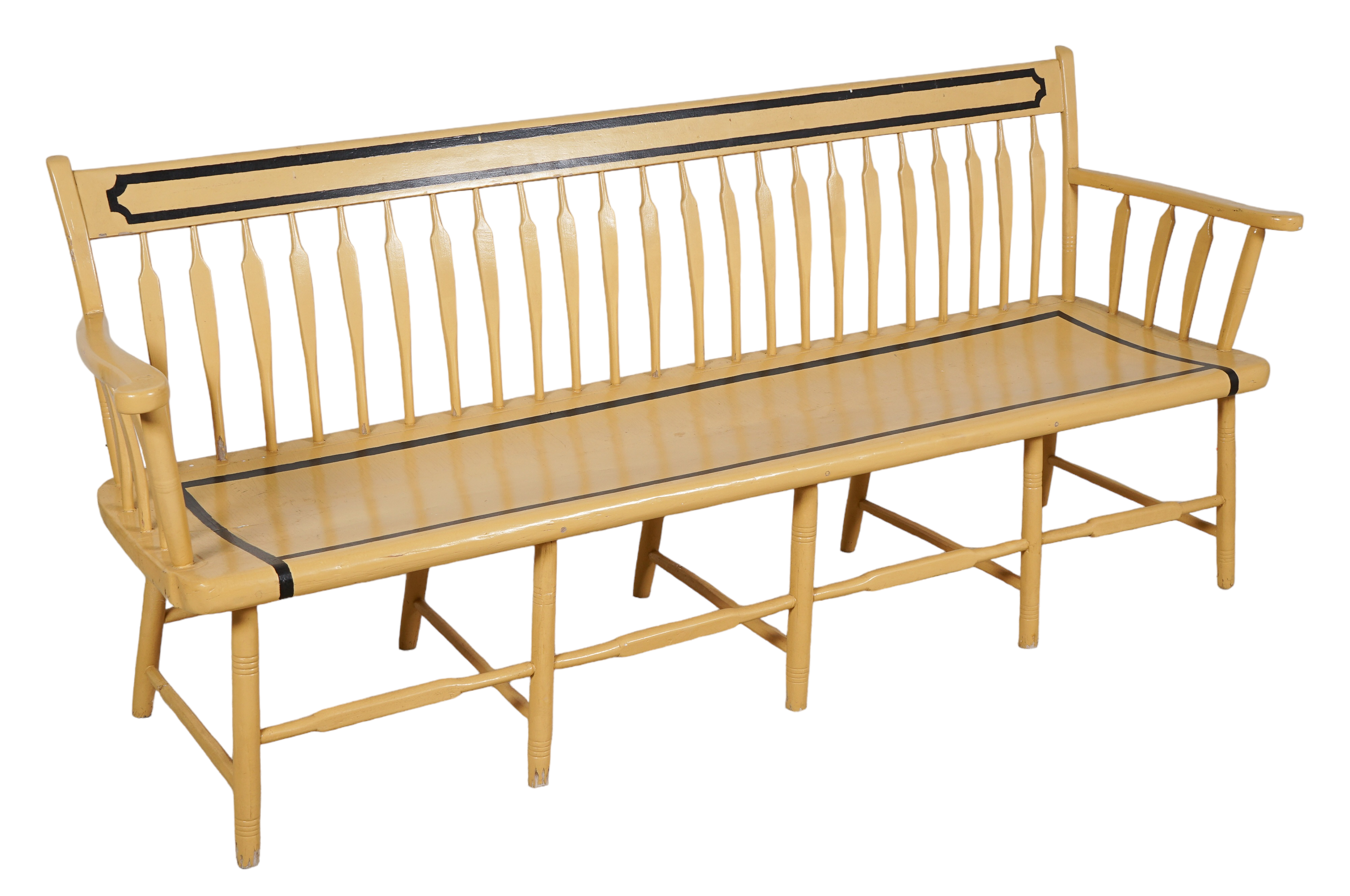 Bent Arrowback Plank Seat Settee  308eac