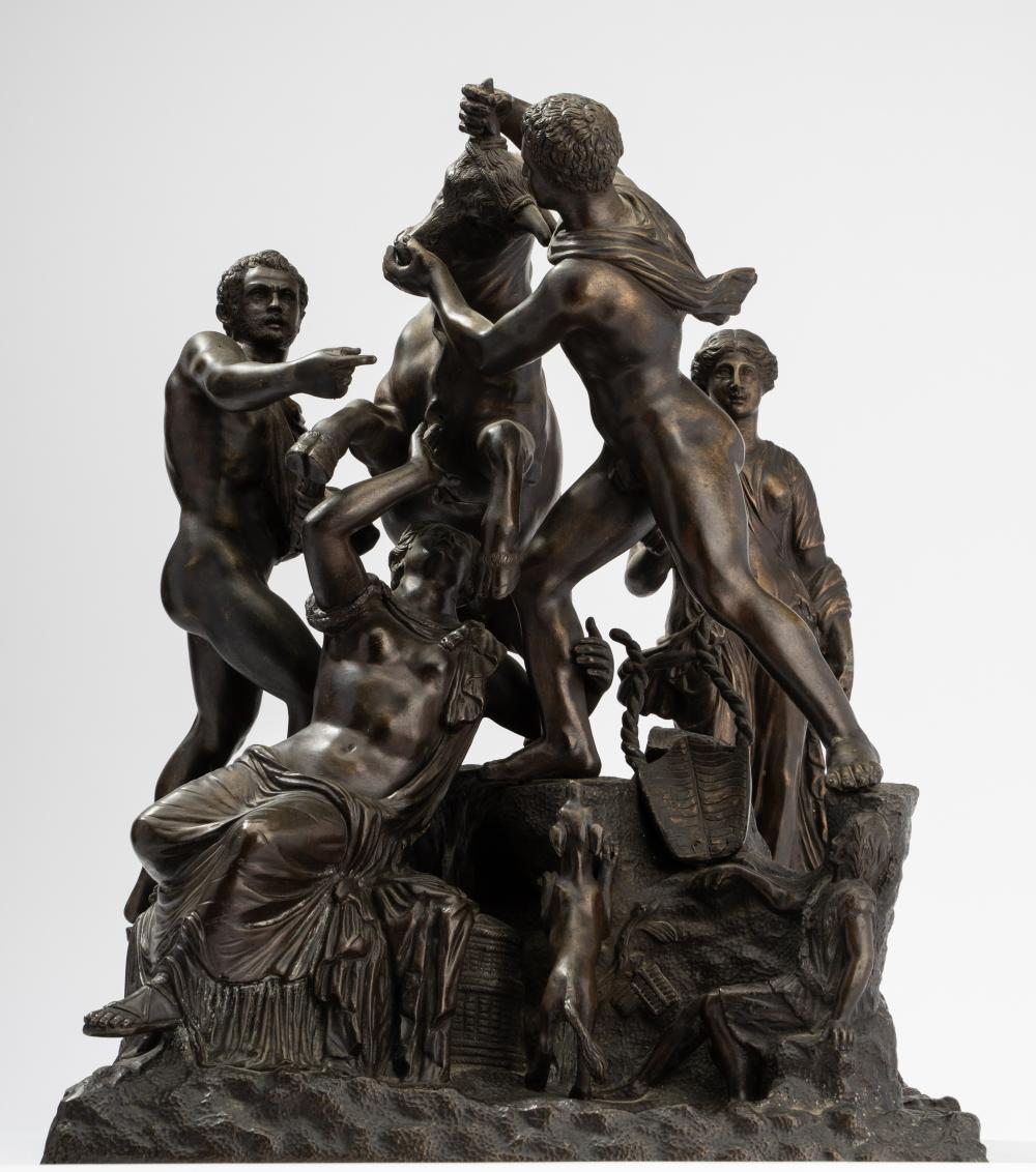 CONTINENTAL BRONZE FIGURAL GROUP: