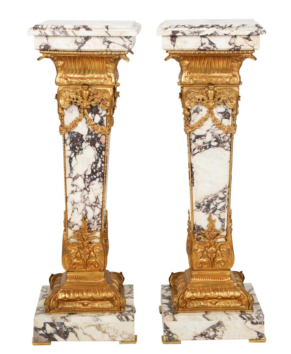 PAIR OF LOUIS XIV-STYLE MARBLE