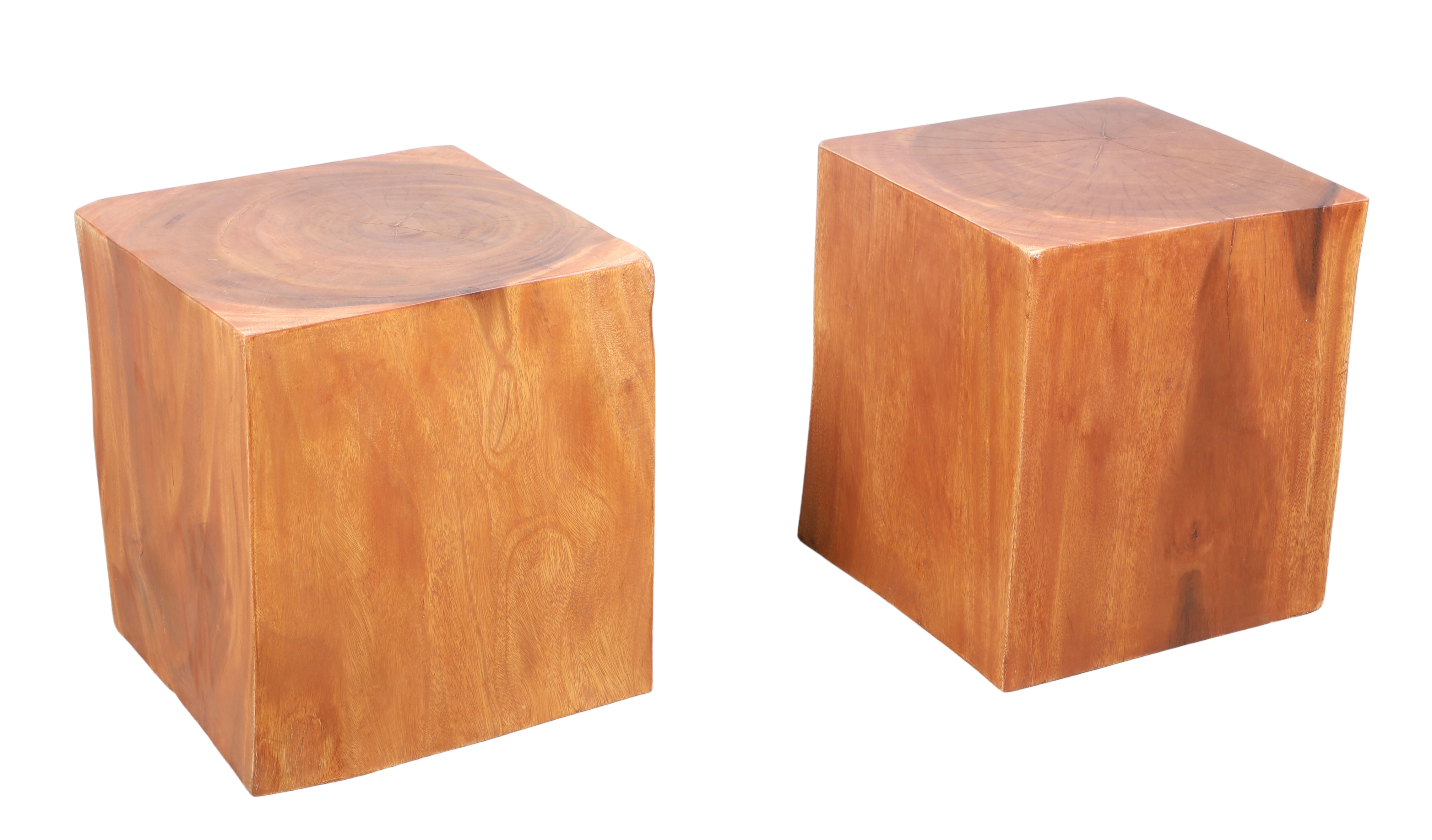 (2) Contemporary block pedestals/side