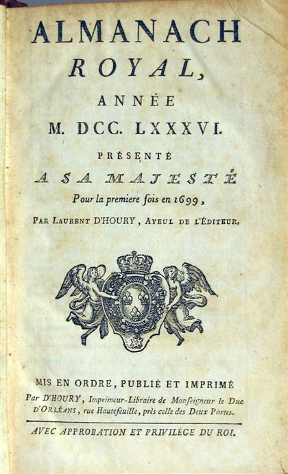 1 vol Almanach Royal Annee M DCC LXXXVI 4db1d