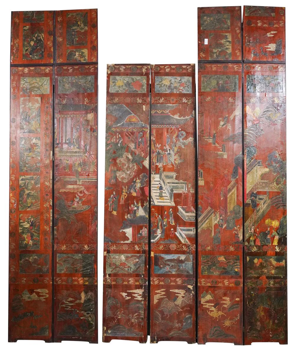 CHINESE RED LACQUERED SIX PANEL 308f67