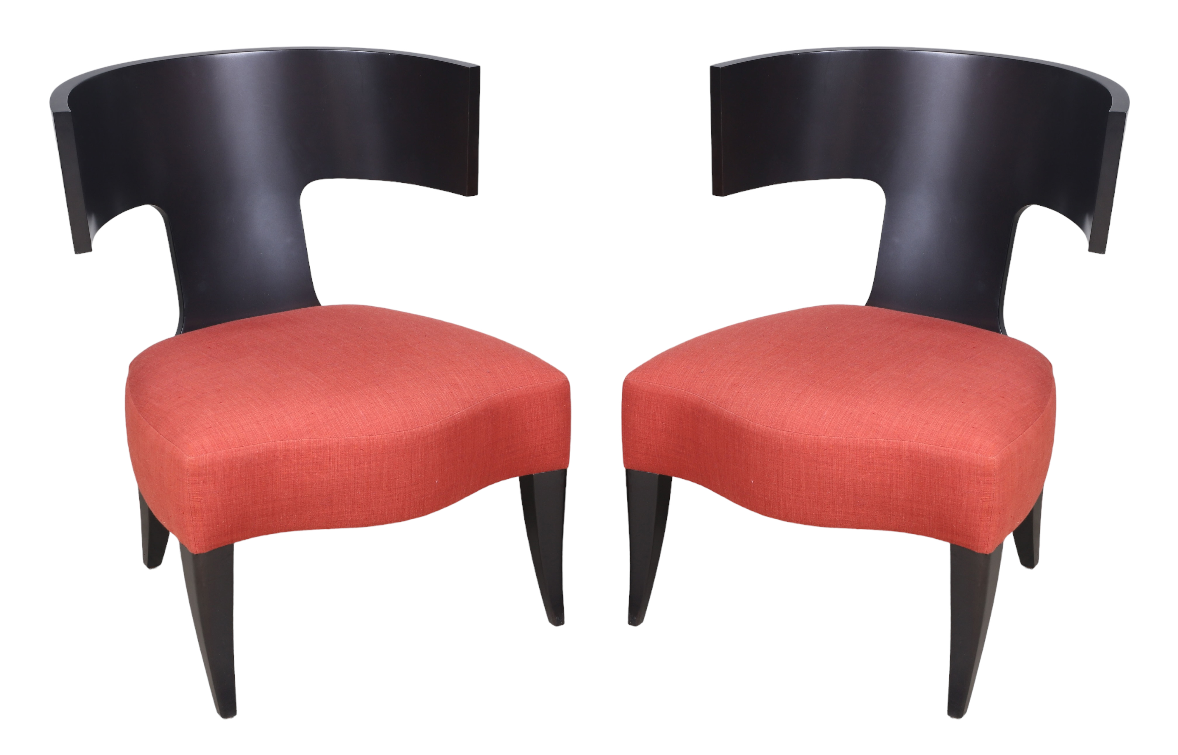 Pair Donghia Klismos ebonized side