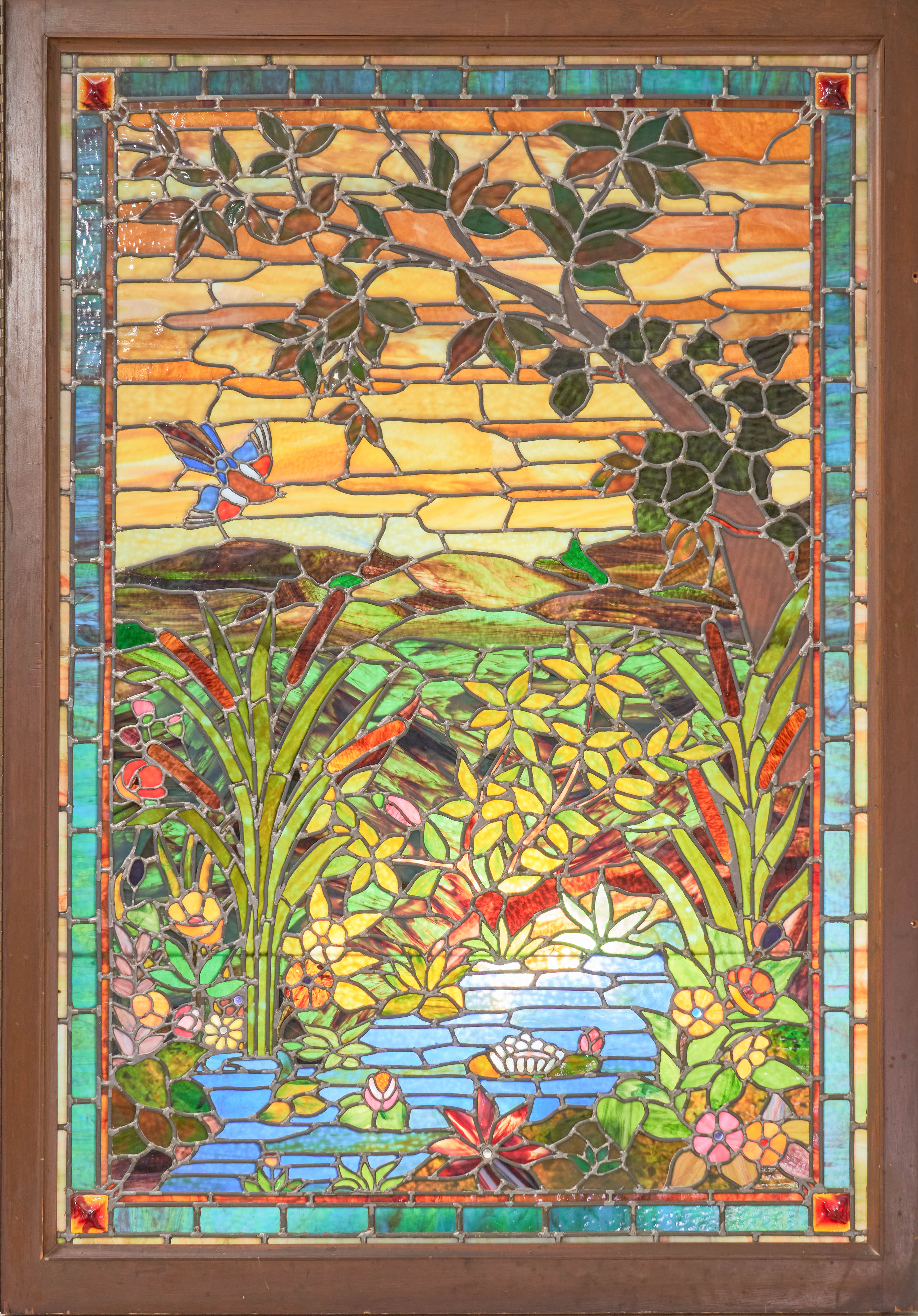 Monumental Stained Glass Window Depicting