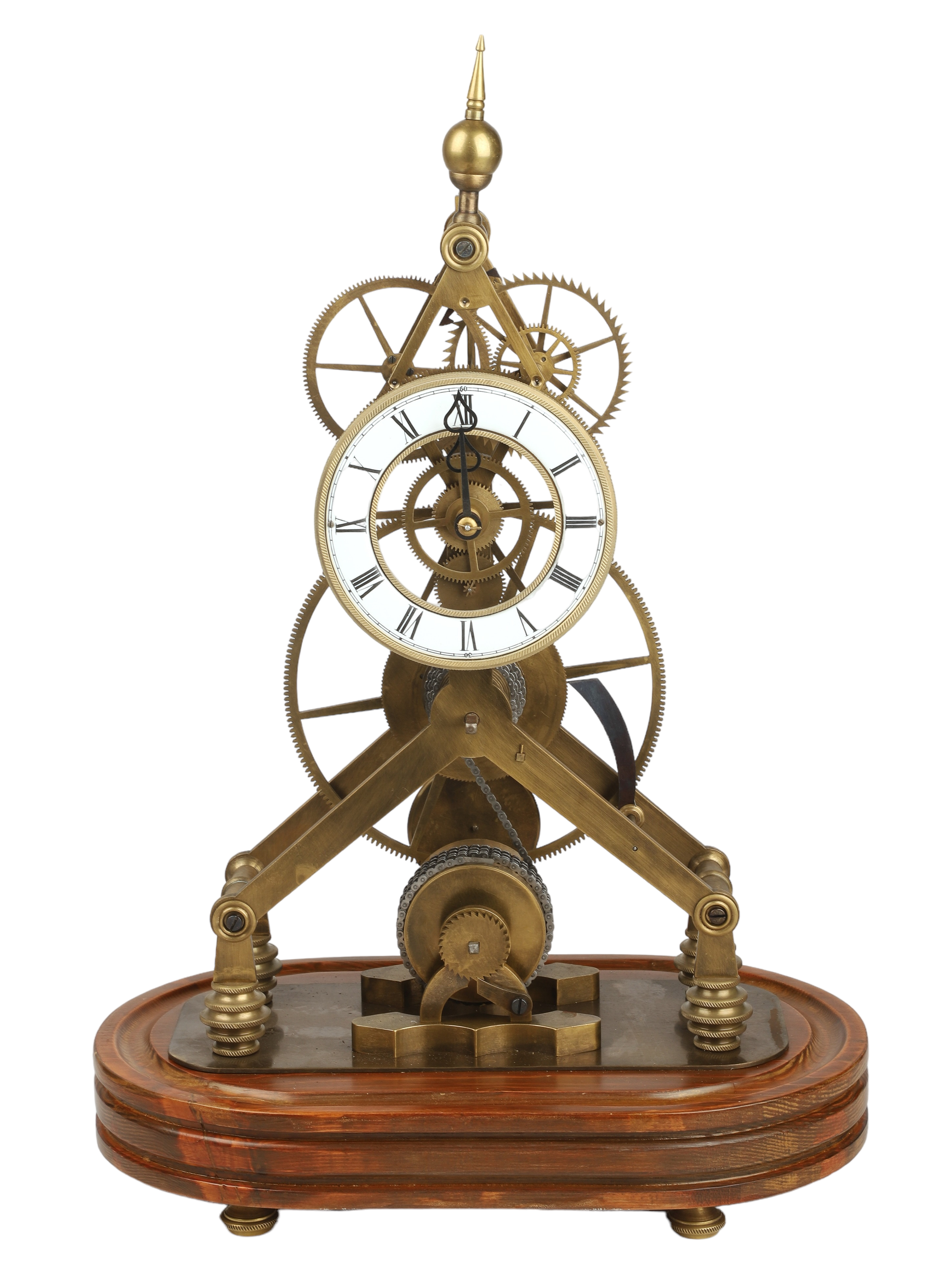 Great Wheel Skeleton Clock w Dome  308fae