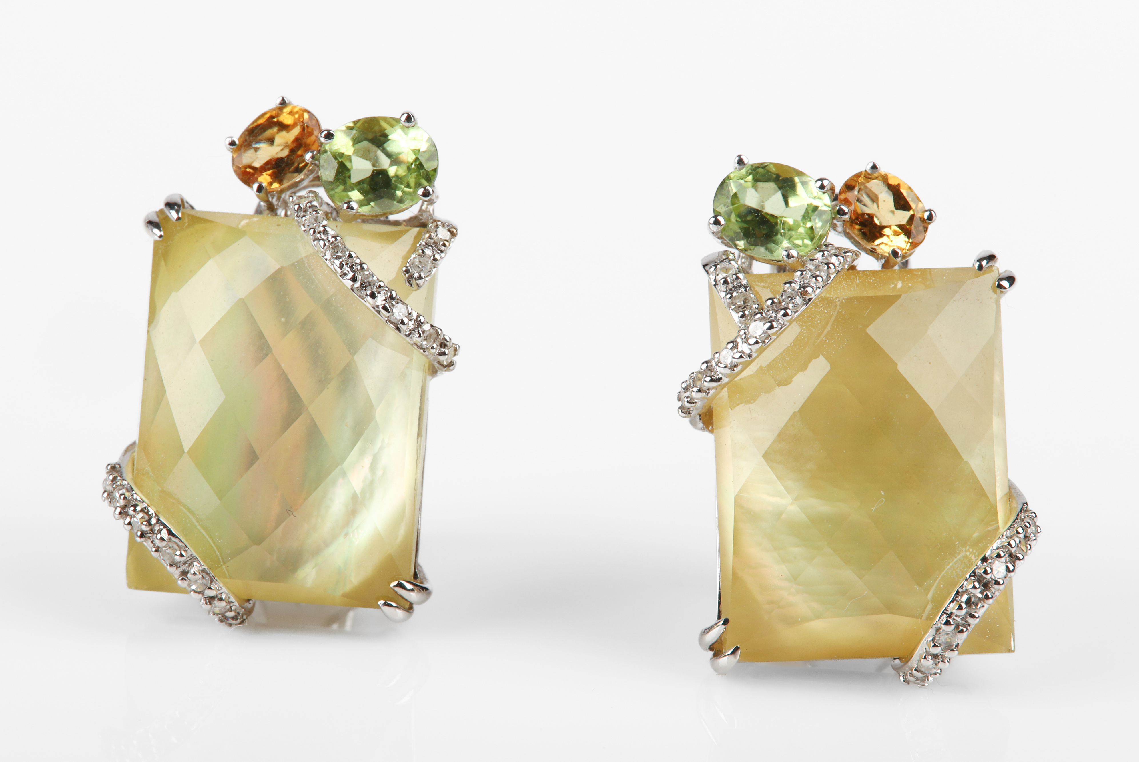 18K faceted lemon quartz and diamond 308fe7