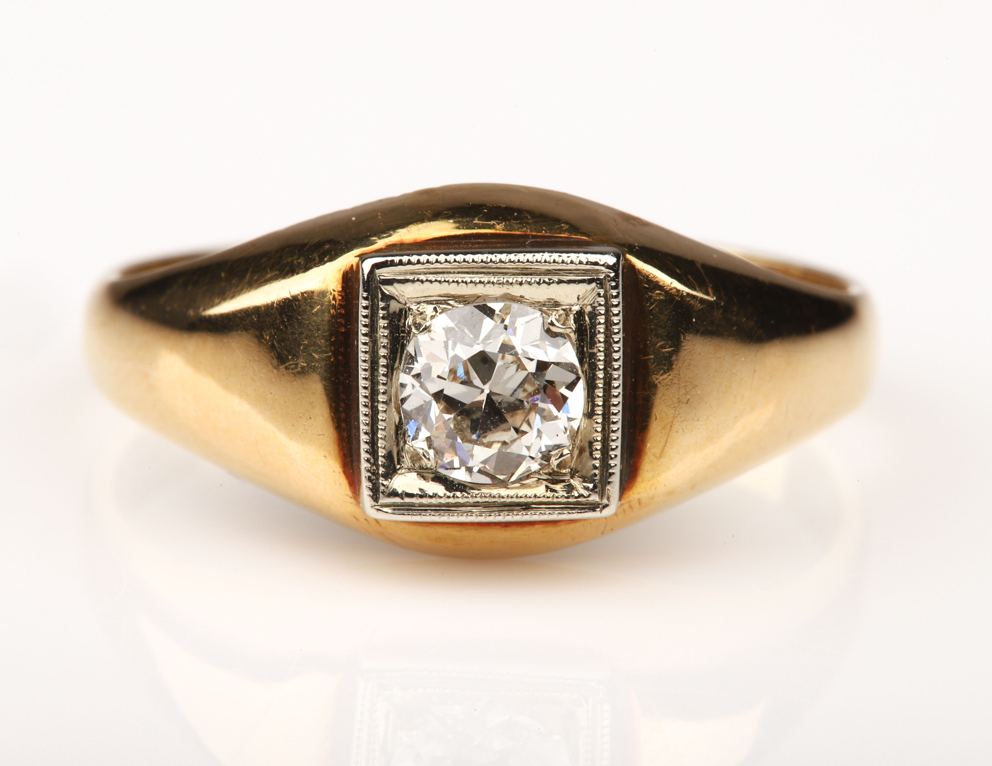 14K YG Diamond Ring stone is 5mm  308ff2