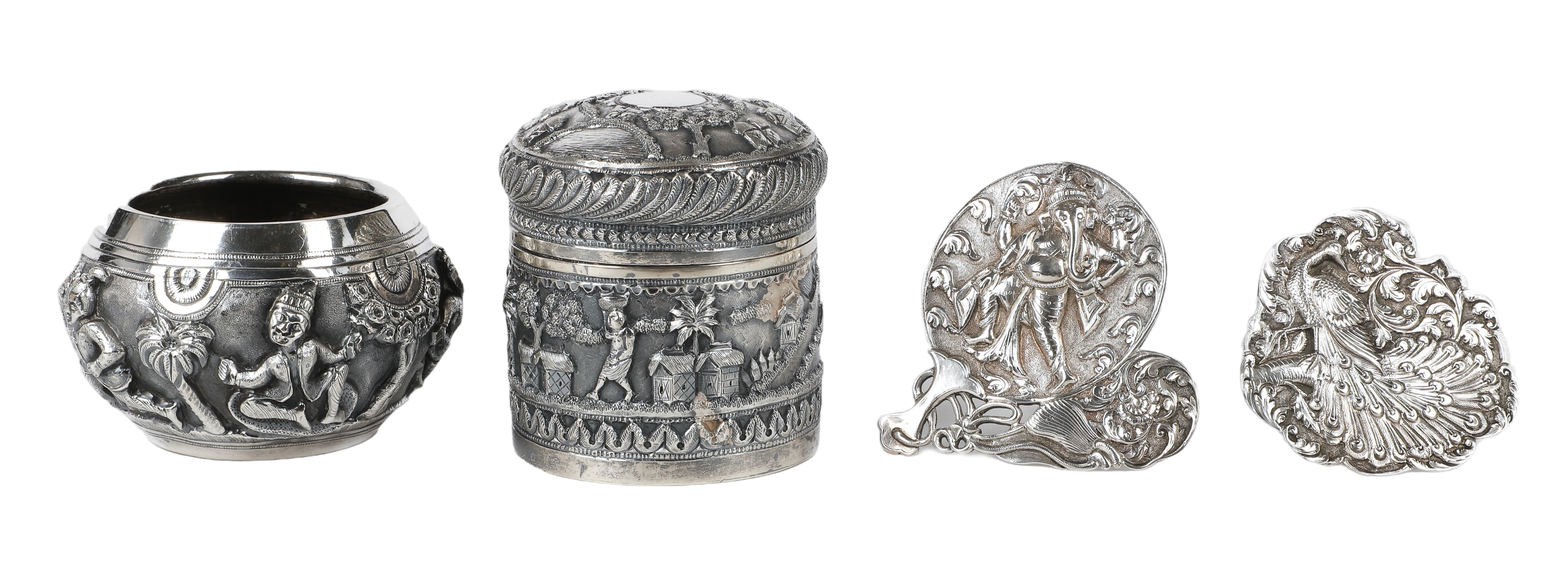  4 Pcs Colonial Indian kutch silver  309014