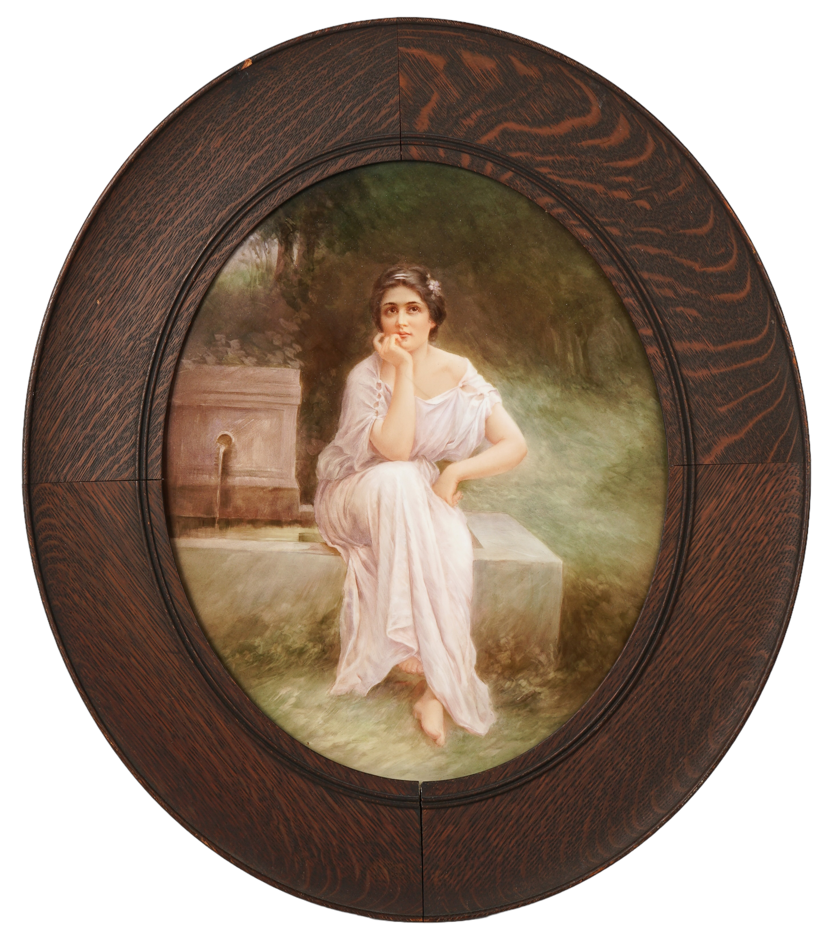 Large portrait on porcelain plaque,