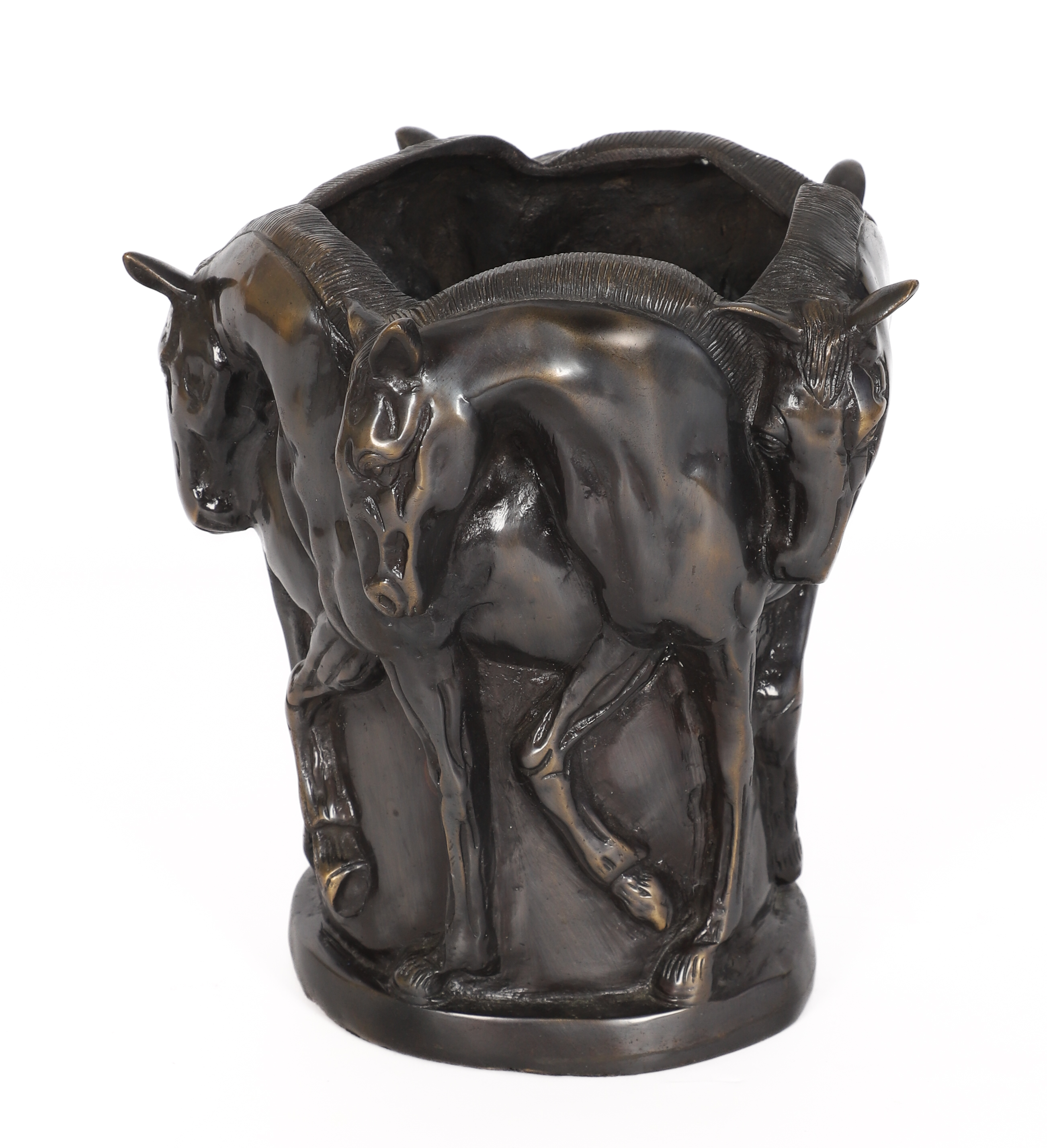 Art Deco style bronze molded vase