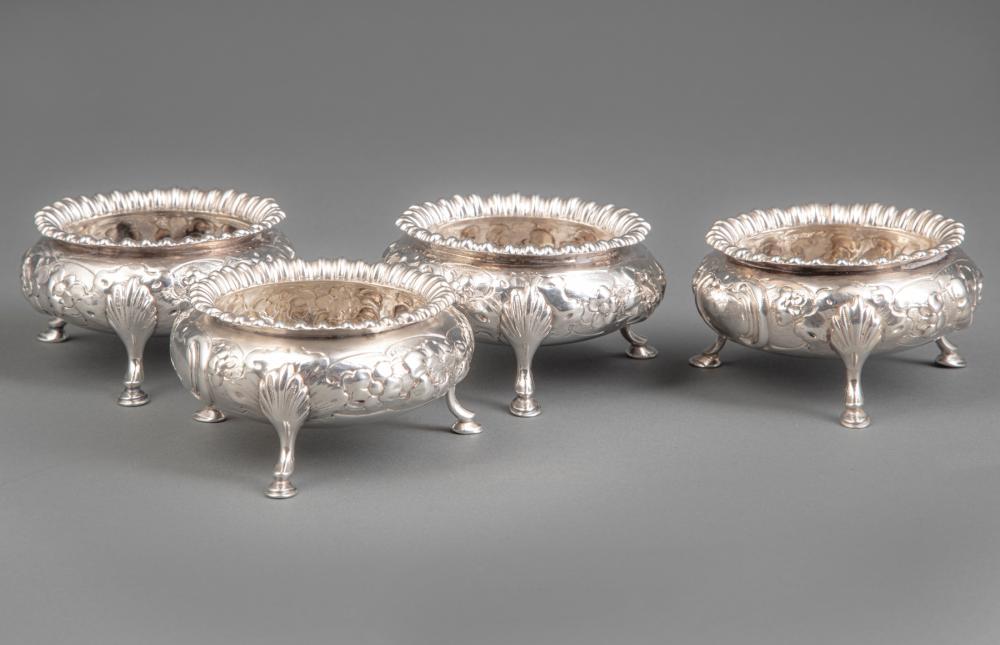 FOUR VICTORIAN STERLING SILVER MASTER