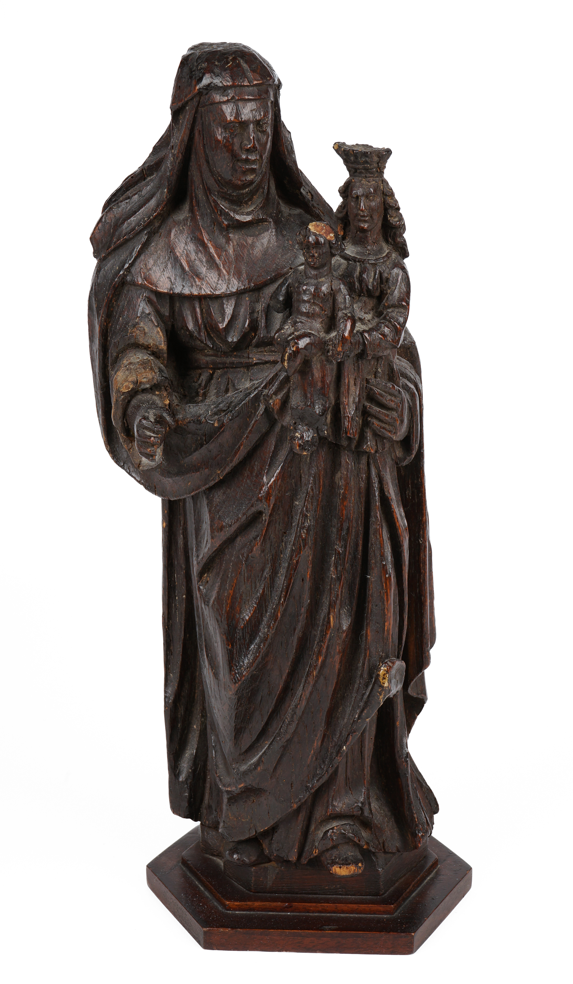 Early Continental carved wood religious 30913b