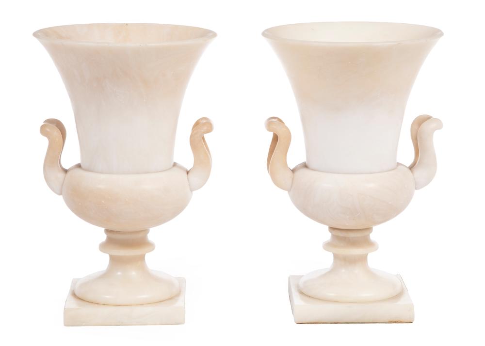 PAIR OF ART DECO CARVED ALABASTER 309158