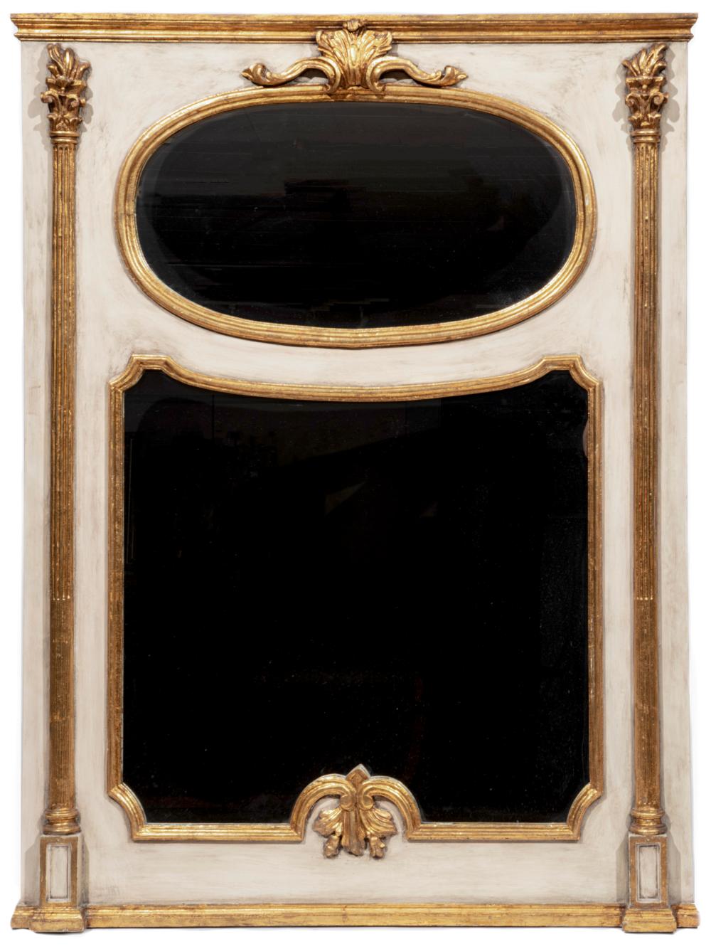 FRENCH GILT AND PAINTED OVERMANTEL