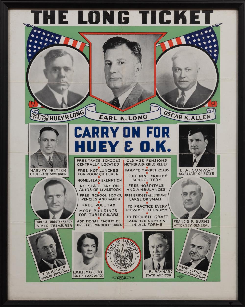 HUEY LONG POLITICAL POSTERSHuey 3091d0