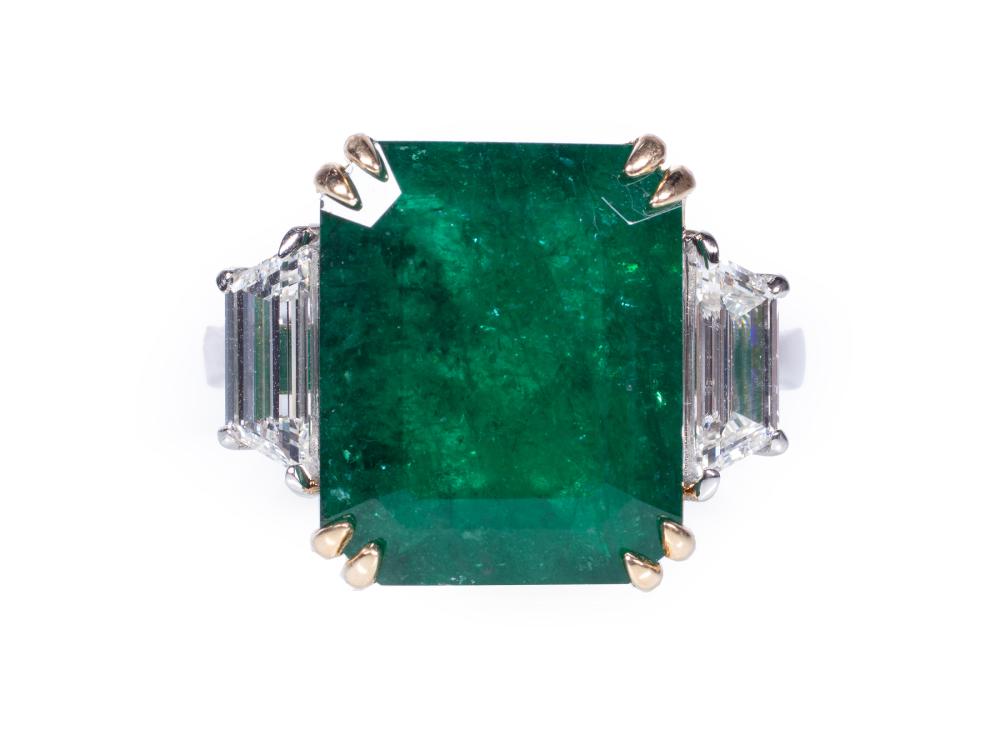 YELLOW GOLD WHITE GOLD EMERALD  3092b1