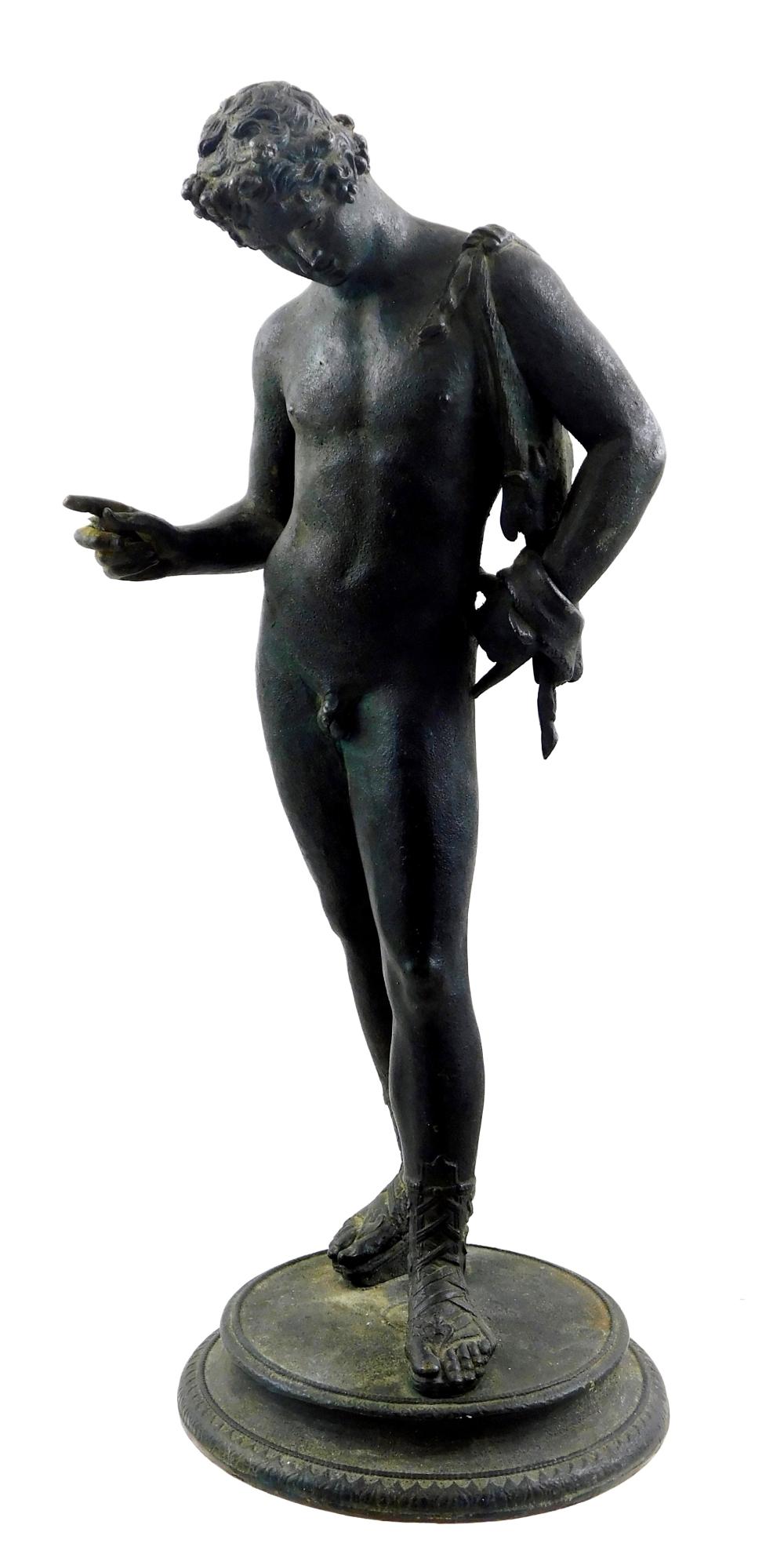 SCULTPURE 19TH C BRONZE ANTINOUS 30930a