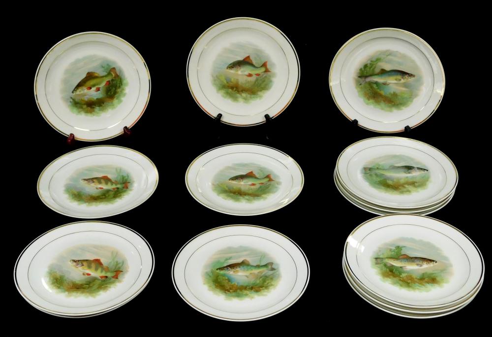 FOURTEEN R J & CO. PLATES, HANDPAINTED