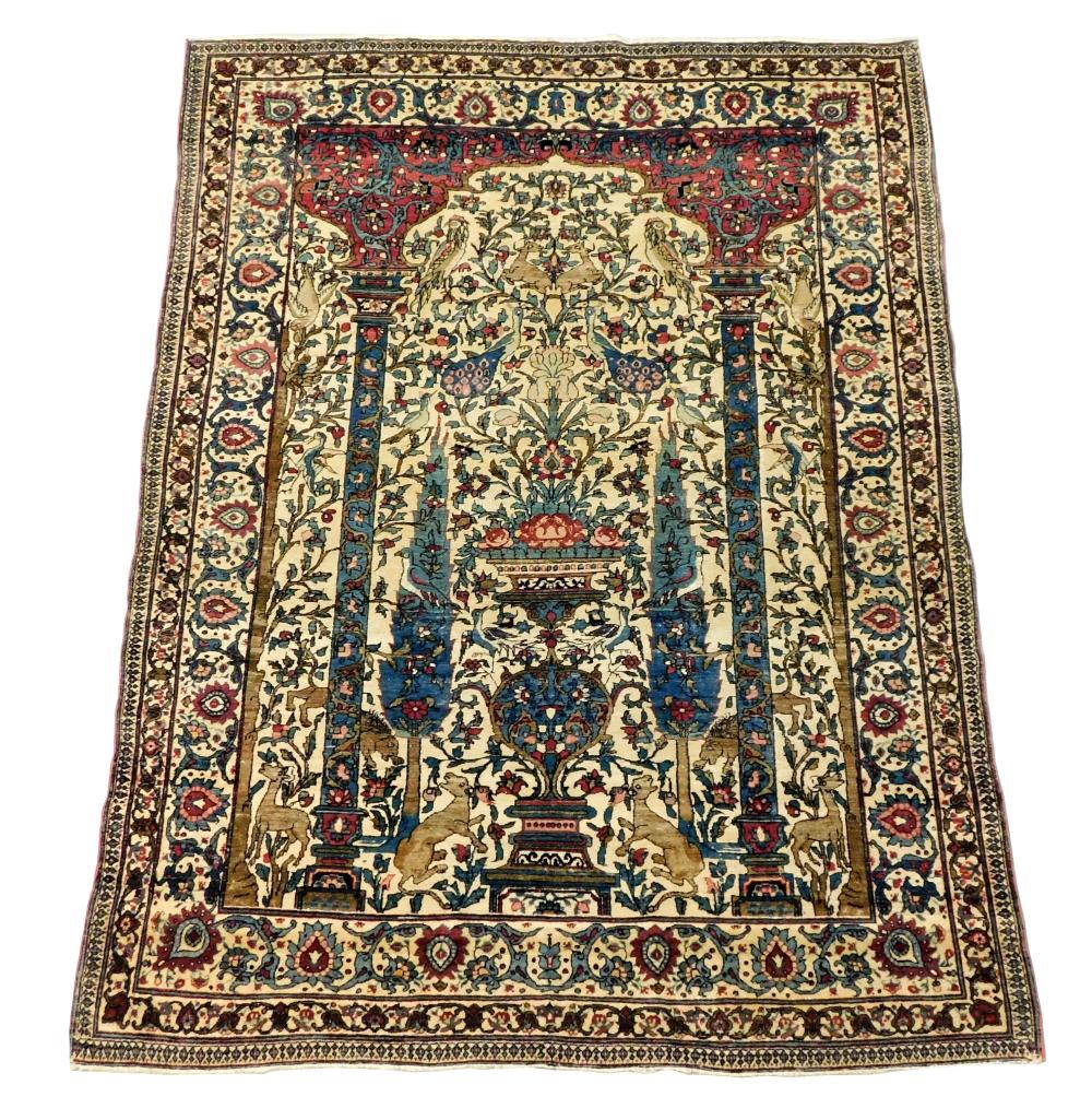 RUG ANTIQUE PERSIAN PRAYER MEDITATION  309385