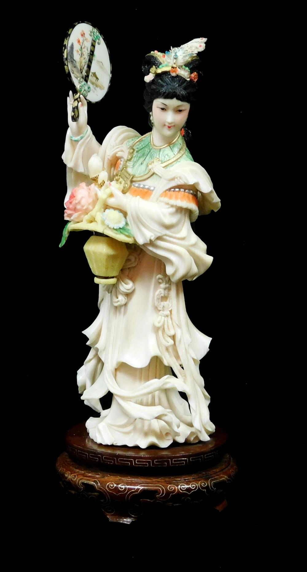 ASIAN: CARVED IVORY FIGURE OF EMPRESS,