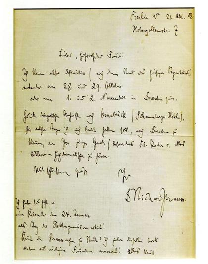 1 piece.  Autograph Letter Signed. Strauss,