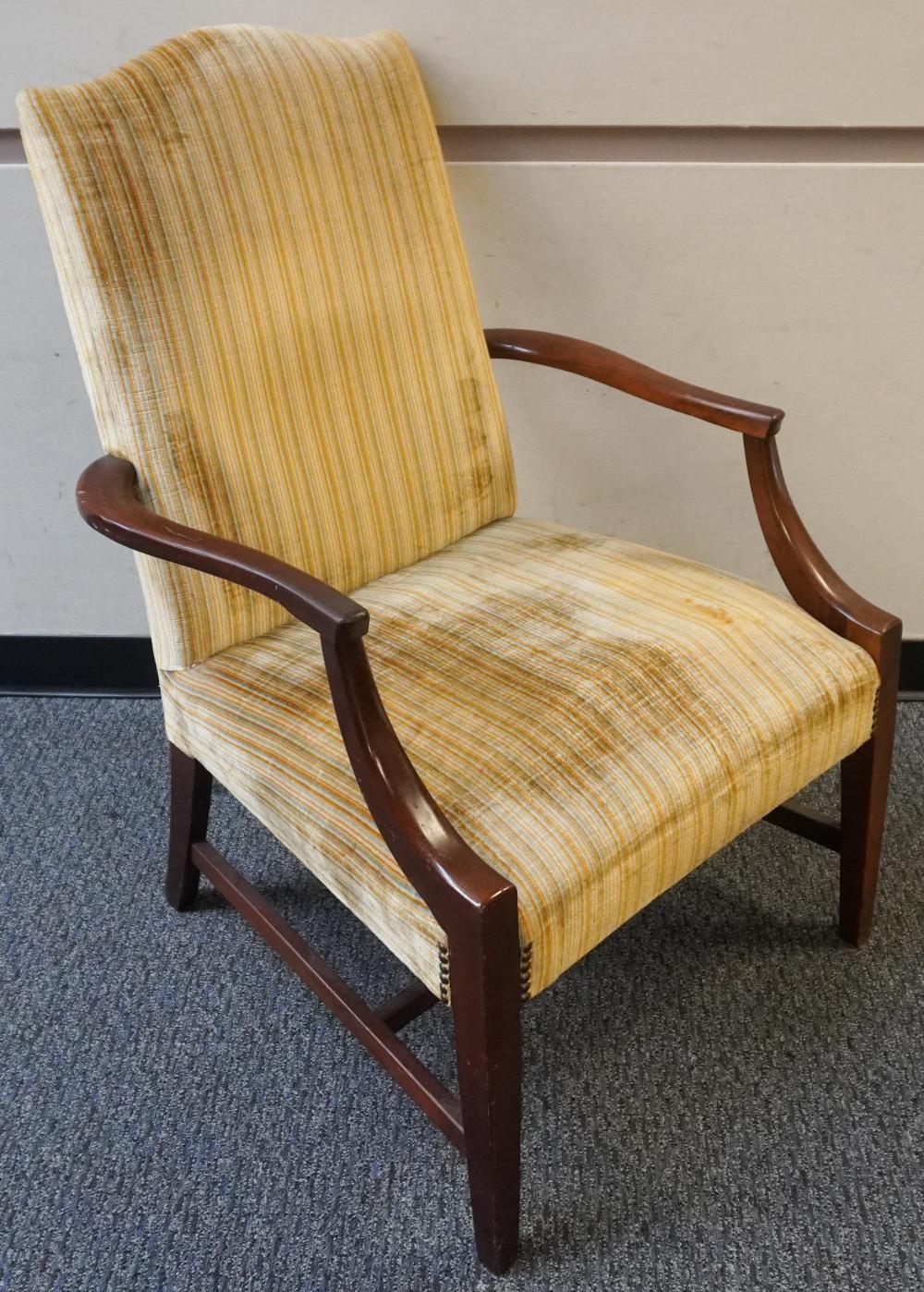 FEDERAL STYLE MAHOGANY UPHOLSTERED