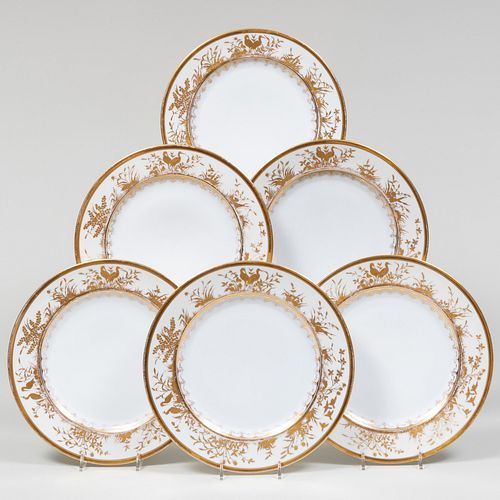 SET OF TWELVE CONTINENTAL GILT DECORATED 3094e1