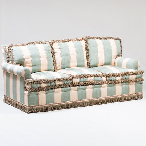 CONTEMPORARY GREEN AND IVORY UPHOLSTERED 309528