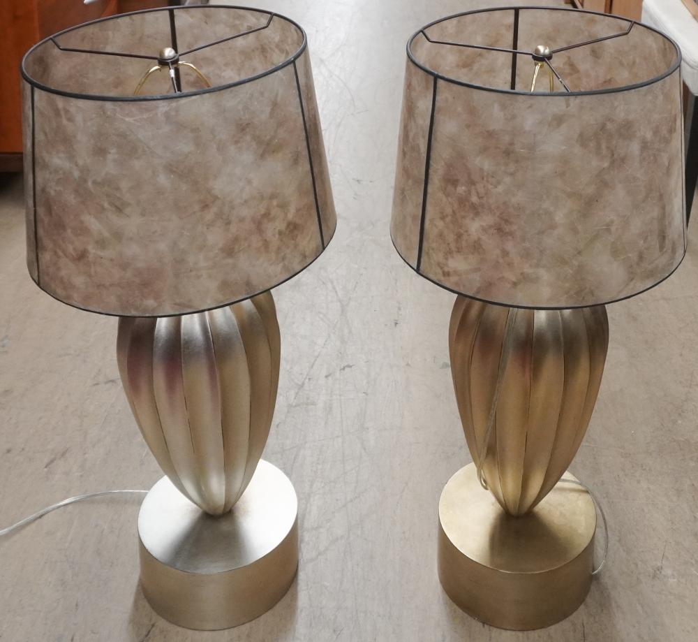 PAIR OF MODERN GOLD PAINTED TABLE