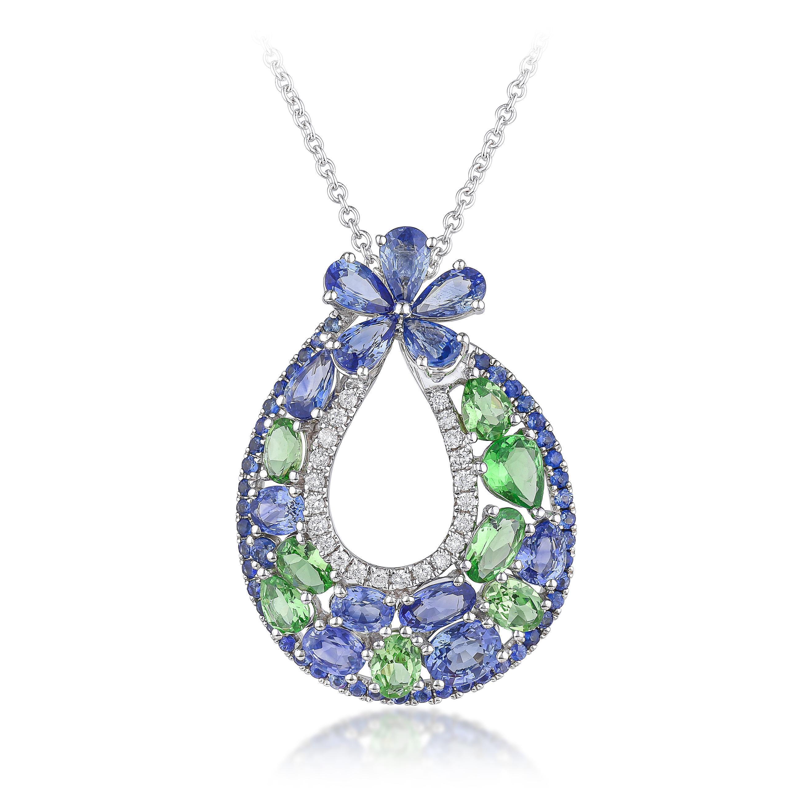 SAPPHIRE AND DIAMOND PENDANT WITH 30bcef