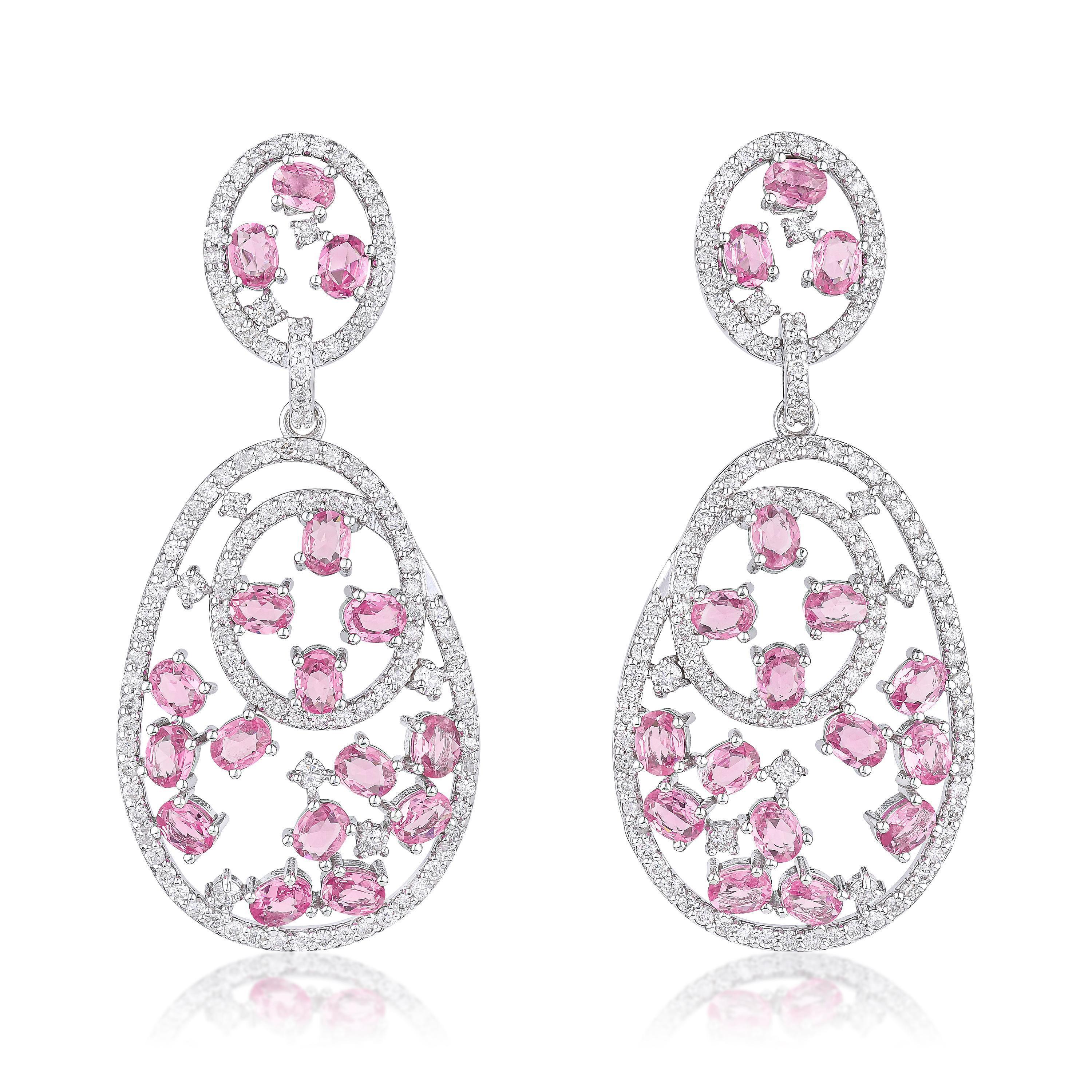 PINK SAPPHIRE AND DIAMOND EARRINGS 30bcec