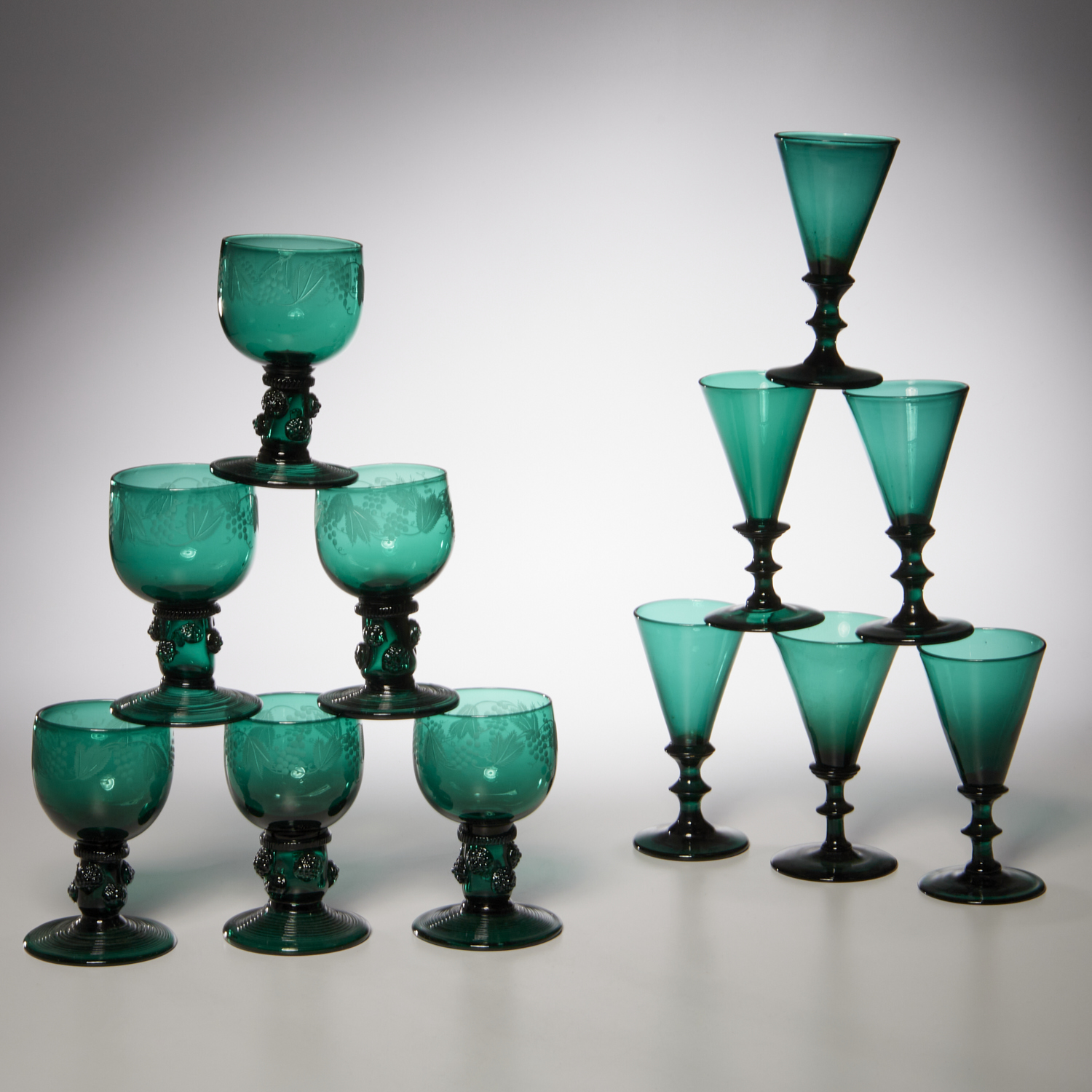 GEORGIAN & BOHEMIAN BLUE-GREEN GLASS