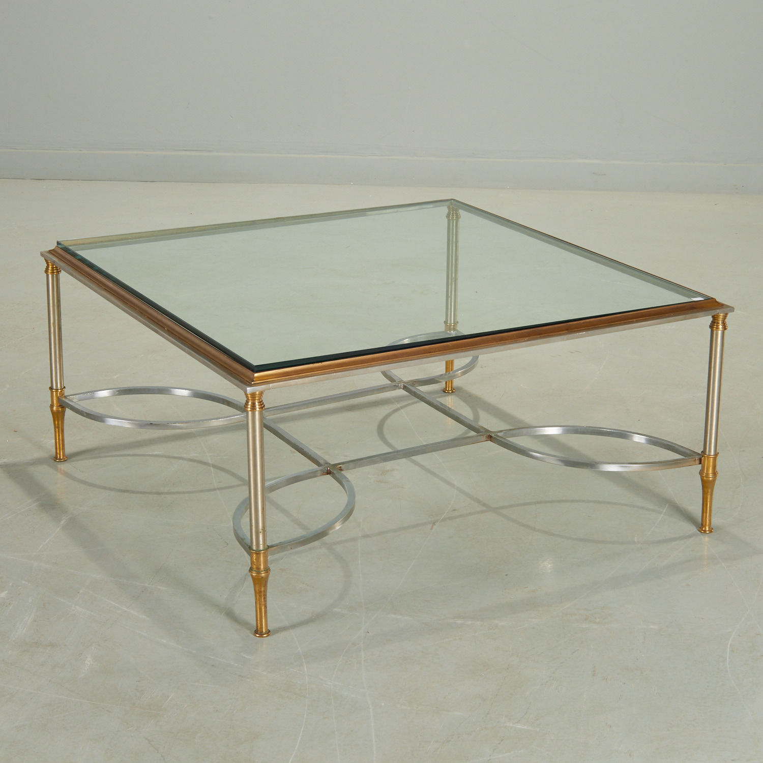 MAISON JANSEN STYLE STEEL AND BRASS 30bd25