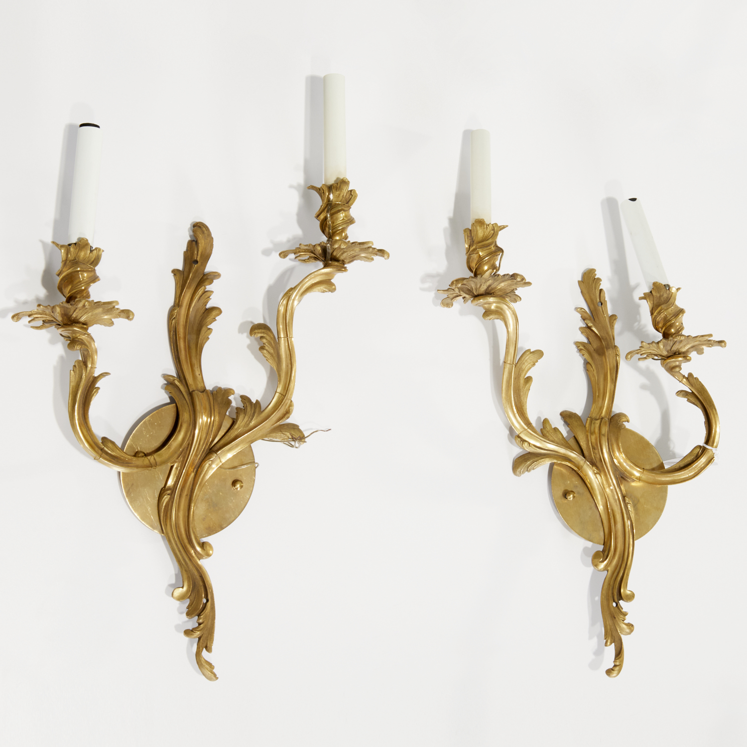 PAIR LOUIS XV STYLE DORE BRONZE