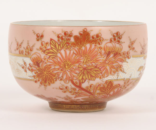 Japanese hand painted tea bowl with